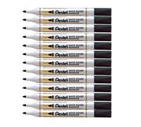 Pentel - Marcador económico para pizarra blanca. Color negro. - Pack de 12