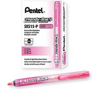 Pentel - Marcador fluorescente Handy-line retráctil. Color rosa. - Pack de 12