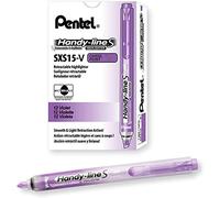 Pentel - Marcador fluorescente Handy-line retráctil. Color violeta. - Pack de 12