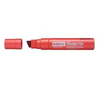 Pentel - Marcador industrial con cuerpo de aluminio y punta biselada XL. Apto para casi todas las superficies. Color rojo.