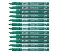 Pentel - Marcador industrial con cuerpo de aluminio y punta media. Apto para casi todas las superficies. Color verde. - Pack de 12