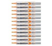 Pentel Maxiflo Marcador para Pizarra Blanca, Color Naranja, 12