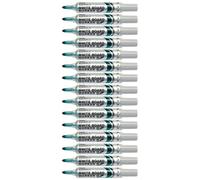 Pentel - Marcador Maxiflo para pizarra blanca (punta gruesa, tinta líquida), color verde. Pack 12