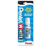 Pentel Marcador permanente, blanco, punta ancha, 1 paquete (100 W)