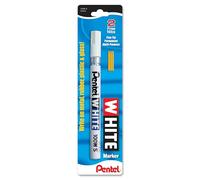 Pentel Marcador permanente, blanco, punta fina, 1 paquete (100W-S)