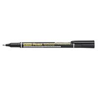 Pentel - Marcador permanente con punta de aguja extrafina de larga duración y tinta de color negro pack x 12 units