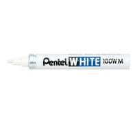 Pentel Marcador Permanente de pintura punta media, color blanco, 1 Ud