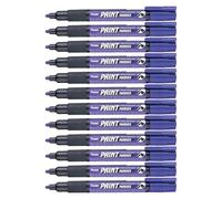 Pentel - Marcador permanente Paint Marker. Máxima opacidad y permanencia en casi todas las superficies. Tinta en color violeta. - Pack de 12