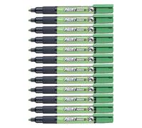 Pentel - Marcador permanente Paint Marker. Máxima opacidad y permanencia en casi todas las superficies. Tinta en color verde claro. - Pack de 12