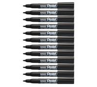 Pentel - Marcador permanente punta cónica. Color negro. - Pack de 12