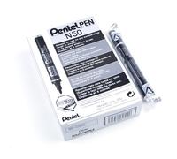 Pentel Marcador permanente, punta redonda de 4,3 mm, tinta negra, caja de 12