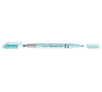 PENTEL - Marcador fluorescente de doble punta en color azul claro pastel, excelente para resaltar.