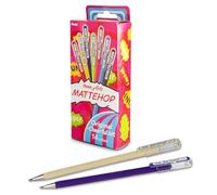 Pentel Mattehop K110V - Bolígrafo de punta redonda (1,0 mm, 14 unidades, varios colores)