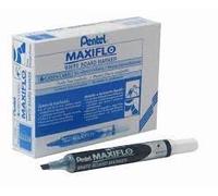 Pentel Maxiflo - Rotuladores de borrado en seco (punta biselada, 12 unidades), color azul