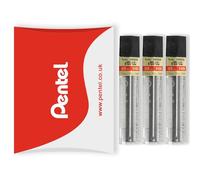 Pentel Minas de recambio mecánicas de polímero superalto, para lápices automáticos/mecánicos, en embalaje de almohada Pentel - 0,5 mm grado HB - Paquete de 3 tubos (36 minas)