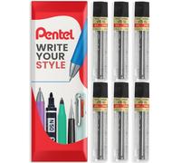Pentel Minas de recambio mecánicas de polímero superalto, para lápices automáticos/mecánicos, en embalaje de regalo Pentel Envelope (0,5 mm HB, paquete de 6)