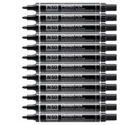 Pentel N 50 Punta redonda Negro 12pieza(s) - Marcador permanente (Negro, Punta redonda, Negro, Aluminio, 4,3 mm, 1000 m)