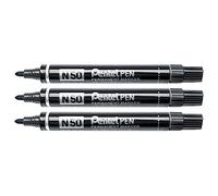 Pentel N50 marcador permanente punta cónica negra 3 unidades