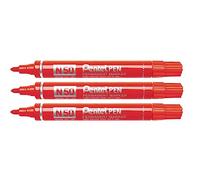 Pentel N50 marcador permanente punta cónica roja 3 unidades