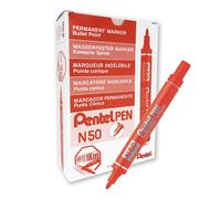 Pentel N50 Permanent Marker Bullet Tip 1.5-2mm Line Red Ref N50-B Red Single