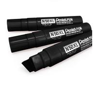 Pentel N50XL Extra Grande Ancha Marcador Permanente - Cincel Punta - Pack De 3 -