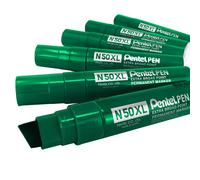 Pentel N50XL Extra Grande Ancha Marcador Permanente - Punta de Cincel - Pack 6 -