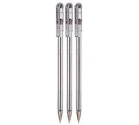 Pentel Negro Excelente Bolígrafo Bolígrafos 0.7mm Punta de Pluma 0.25mm Line Ancho Línea Fina Tinta Recargable BK77 (Paquete de 3)