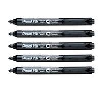 Pentel NXS15 - Lote de 3 rotuladores permanentes retráctiles, color negro