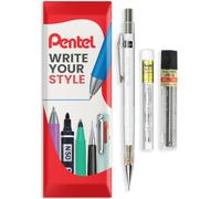 Pentel P200 - Juego de 3 gomas de borrar para portaminas, color blanco | Dibujo técnico preciso recargable de 0,5 mm para bocetos y escritura