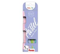 Pentel Pincel The Pastel Brushes SES15P - Estuche que Contiene 4 Unidades de Pinceles Disponibles en Diferentes Colores, Perfecto para Utilizar en Colegios
