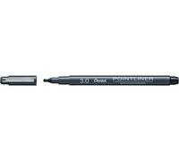 Pentel Pointliner Calligraphy S20P-C30A - Rotulador de punta fina con punta de caligrafía revestida de metal, color negro, resistente al agua y a la luz, 3,0 mm, 1 unidad (1 unidad)