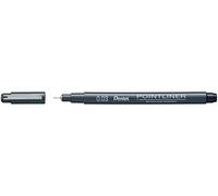 Pentel Pointliner S20P-03A - Rotulador de punta fina (resistente al agua y a la luz, 0,03 mm, 1 unidad), color negro