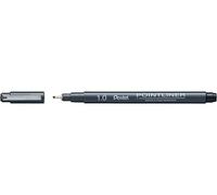 Pentel Pointliner S20P-10A, rotulador de punta fina, negro, resistente al agua y a la luz, 1,0 mm, 12 unidades