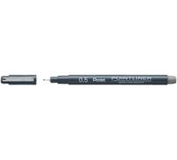 Pentel Pointliner S20P-5N - Rotulador de punta fina (resistente al agua y a la luz, 0,5 mm, 1 unidad), color gris