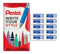 Pentel Polímero Jumbo Plástico Borradores Blanco - Pack de 10