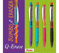 Pentel Q-Erase QE427 - Portaminas con goma de borrar extraíble, 0,7 mm, dureza HB (12 unidades)