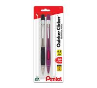 Pentel Quicker Clicker Automatic Pencil 0.9mm Assorted Barrel Colors Color May Vary 2 Pack (PD349BP2-K6)