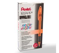 Pentel R.S.V.P. Razzle-Dazzle Ballpoint Pen Medium Line Orange Barre