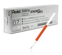 Pentel - Recambio Energel retráctil con punta de bola. Escritura en color naranja - Pack de 12
