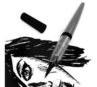 Pentel Recargable Pincel De Color Barril Gris Tinta Negra Edición Pigmento