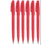 Pentel Rojo Original Letrero Bolígrafo S520 Punta de Fibras Rotuladores Color Fineliner 2mm Punta 1mm Ancho de Línea (Paquete de 6)