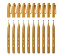 Pentel - Rotulador Pentel Touch con punta de pincel. Color beis. - Pack de 10