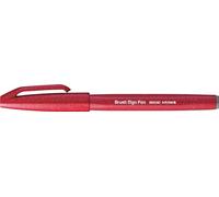 Pentel - Rotulador Pentel Touch con punta de pincel. Color rojo. - Pack de 10