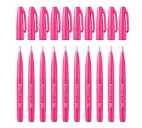 Pentel - Rotulador Pentel Touch con punta de pincel. Color rosa. - Pack de 10