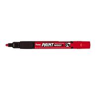 Pentel Marcador de pintura MMP20 permanente, punta cónica media, pintura cubriente, rojo