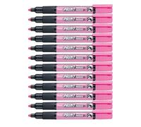 Pentel Rotulador permanente MMP20-PO de punta redonda de 2,0 mm, 12 unidades, color rosa.