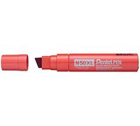 Pentel - Marcador industrial con cuerpo de aluminio y punta biselada XL. Apto para casi todas las superficies. Color rojo.