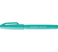 Pentel SES15C-D4X Brush Sign Pen - Rotulador de punta tipo pincel (10 unidades), color verde esmeralda