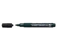 Pentel Rotulador SMW26-AO de borrado en húmedo, rotulador de tiza, punta biselada, 1 unidad, negro