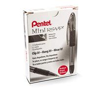 Pentel RSVP - Bolígrafo mini (1,0 mm), línea media, tinta naranja, paquete de 12